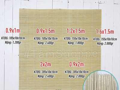 Mành tre tăm nhí cao cấp nhiều cỡ PKT-TET-11